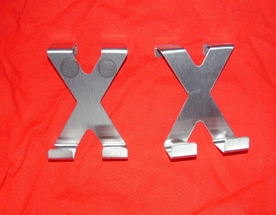 Türhaken aus Edelstahl - X Form - circa 7x5cm - Neu - 2 Stück