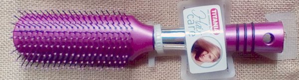 Föhnbürste / Massagebürste von Titania - Haarbürste in Metallic Farbe - PINK