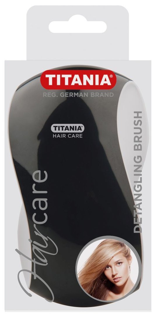 Titania Detangle-Brush Anti Tangle Brush Entwirrende Haarbürste in schwarz-weiss