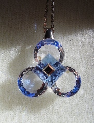 Preciosa Bleikristall Silberkette Model Jenny - saphir / blau