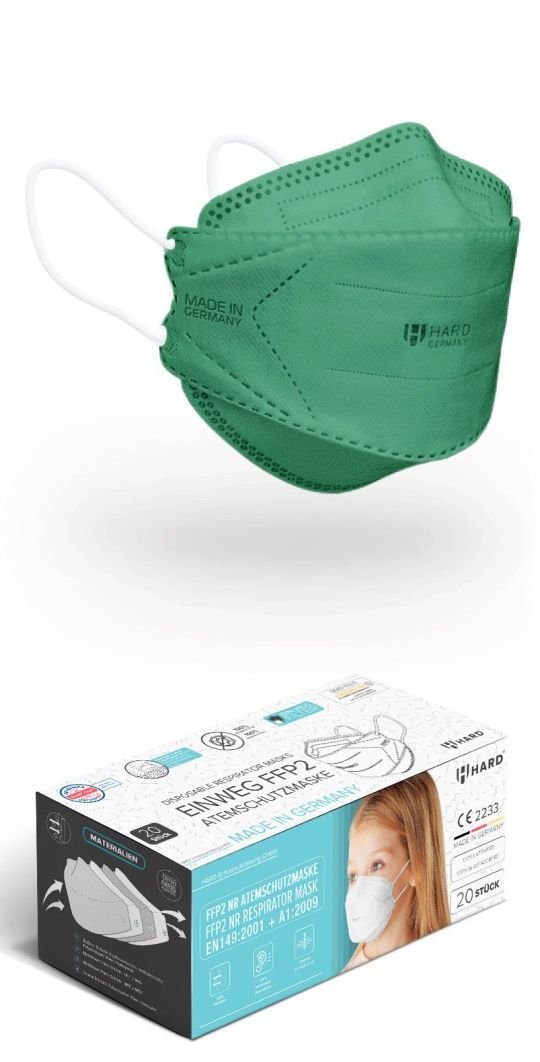 FFP2 Maske / Mundschutz für kleine Köpfe & Kinder - Dunkelgrün
